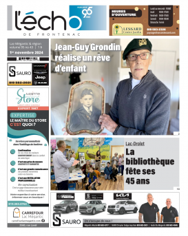 Volume 95 no 43 - 1er novembre 2024 : L'Écho de Frontenac : Journal en ligne