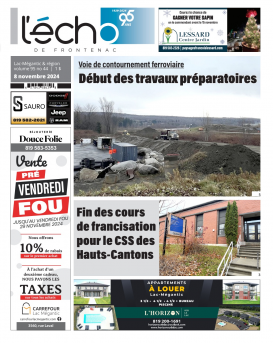 Volume 95 no 44 - 8 novembre 2024 : L'Écho de Frontenac : Journal en ligne