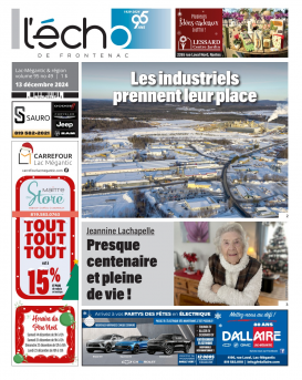 Volume 95 no 49 - 13 décembre 2024 : L'Écho de Frontenac : Journal en ligne