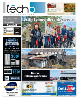 Volume 97 no 19 - 15 mai 2026 : L'Écho de Frontenac : Journal en ligne