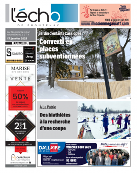 Volume 96 no 2 - 17 janvier 2025 : L'Écho de Frontenac : Journal en ligne