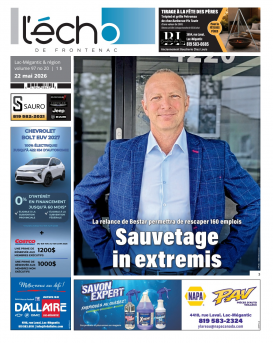 Volume 97 no 20 - 22 mai 2026 : L'Écho de Frontenac : Journal en ligne