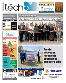 Volume 95 no 38 - 27 septembre 2024 : L'Écho de Frontenac : Journal en ligne