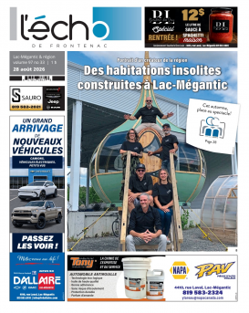 Volume 97 no 33 - 28 août 2026 : L'Écho de Frontenac : Journal en ligne