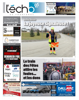 Volume 95 no 47 - 29 novembre 2024 : L'Écho de Frontenac : Journal en ligne